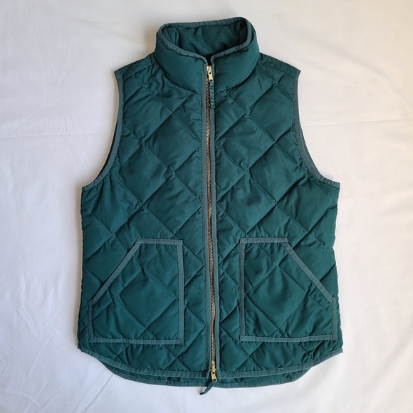 J.Crew Green Quitled Down Vest - Picture 2 of 6